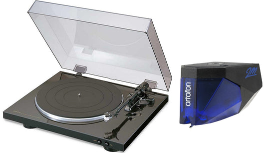 Denon DP-300F Turntable with Ortofon 2M Blue Phono Cartridge Bundle